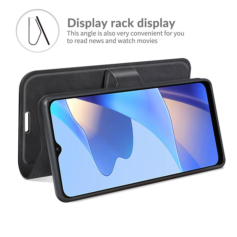 Shockproof Stand PU Leather Wallet Flip Protective Cover with Magnetic Closure for Oppo A16/A16s/A54s