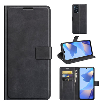 Shockproof Stand PU Leather Wallet Flip Protective Cover with Magnetic Closure for Oppo A16/A16s/A54s