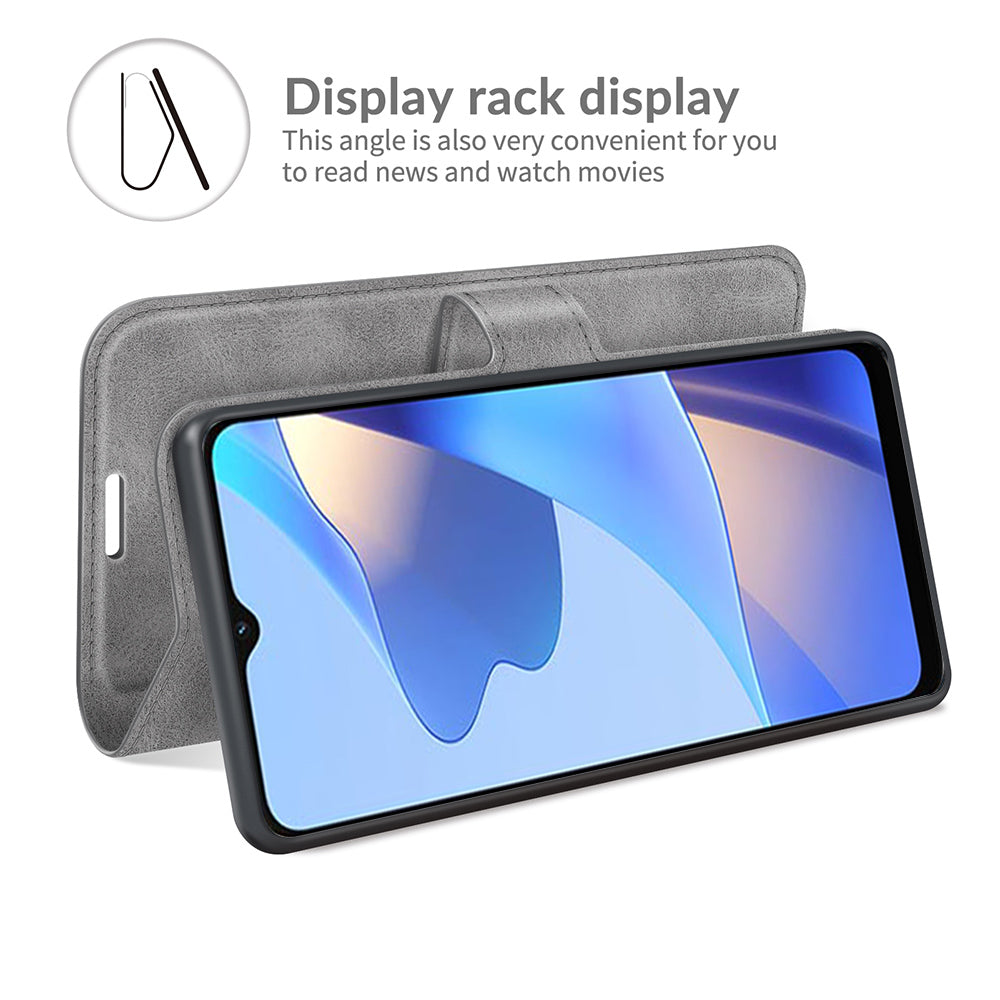 Shockproof Stand PU Leather Wallet Flip Protective Cover with Magnetic Closure for Oppo A16/A16s/A54s