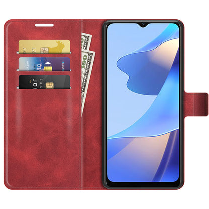 Shockproof Stand PU Leather Wallet Flip Protective Cover with Magnetic Closure for Oppo A16/A16s/A54s