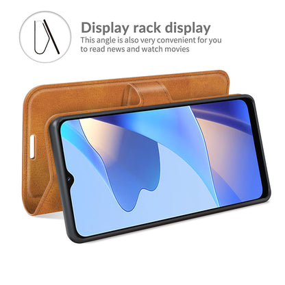 Shockproof Stand PU Leather Wallet Flip Protective Cover with Magnetic Closure for Oppo A16/A16s/A54s