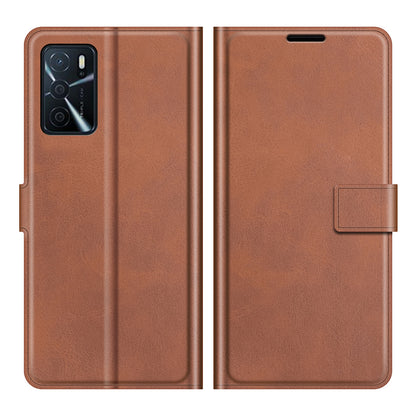 Shockproof Stand PU Leather Wallet Flip Protective Cover with Magnetic Closure for Oppo A16/A16s/A54s