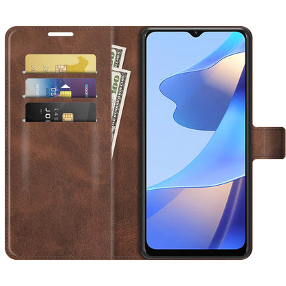 Shockproof Stand PU Leather Wallet Flip Protective Cover with Magnetic Closure for Oppo A16/A16s/A54s