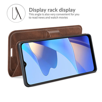 Shockproof Stand PU Leather Wallet Flip Protective Cover with Magnetic Closure for Oppo A16/A16s/A54s