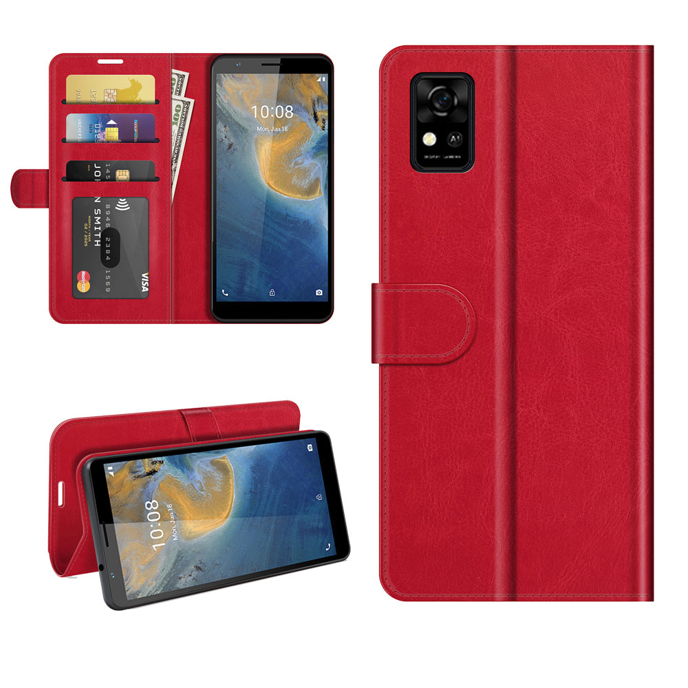 PU Leather Crazy Horse Texture Stand Wallet Design Magnetic Closure Phone Cover for Oppo A16/A16s/A54s