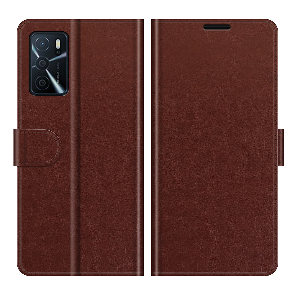 PU Leather Crazy Horse Texture Stand Wallet Design Magnetic Closure Phone Cover for Oppo A16/A16s/A54s