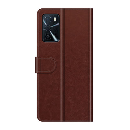 PU Leather Crazy Horse Texture Stand Wallet Design Magnetic Closure Phone Cover for Oppo A16/A16s/A54s