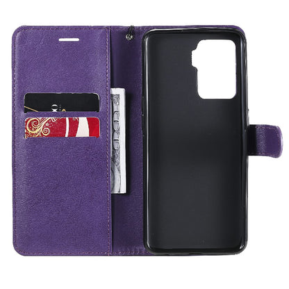 KT Leather Series-2 Wallet Design Anti-Scratch Leather Stand Phone Casing with Handy Strap for Oppo A94 5G/F19 Pro+ 5G/A95 5G/Reno5 Z 5G