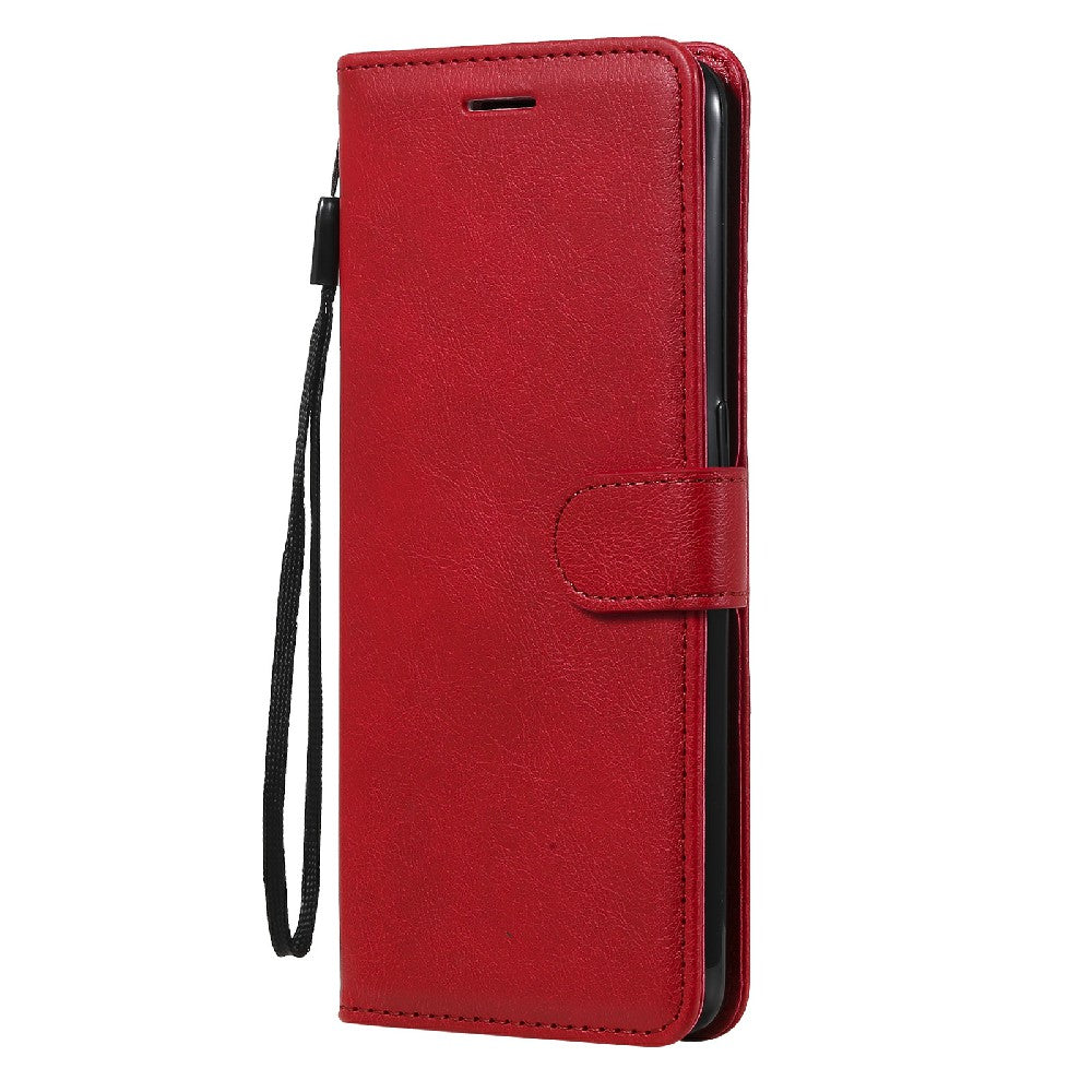 KT Leather Series-2 Wallet Design Anti-Scratch Leather Stand Phone Casing with Handy Strap for Oppo A94 5G/F19 Pro+ 5G/A95 5G/Reno5 Z 5G