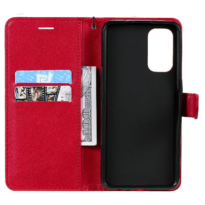 Shock-Absorbed KT Leather Series-2 Wallet Design Leather Stand Phone Casing with Handy Strap for Oppo Reno5 4G/Reno5 5G/Reno5 K/Find X3 Lite