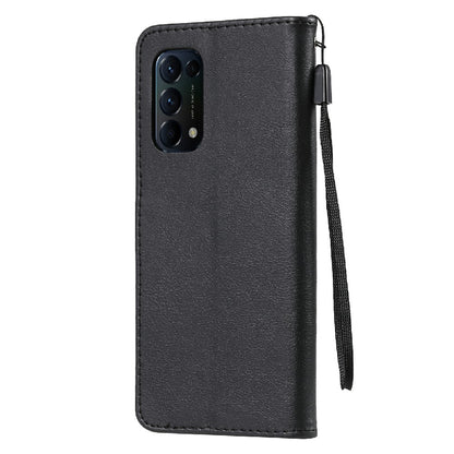 Shock-Absorbed KT Leather Series-2 Wallet Design Leather Stand Phone Casing with Handy Strap for Oppo Reno5 4G/Reno5 5G/Reno5 K/Find X3 Lite