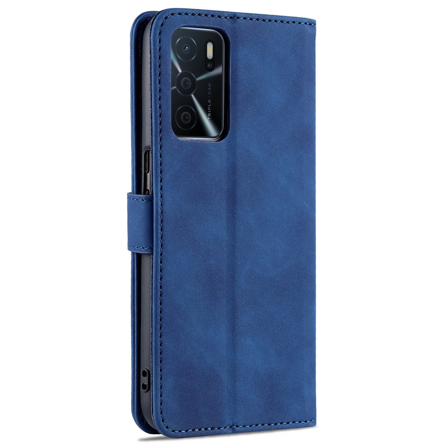 AZNS Wallet Stand Design PU Leather All-round Protection Phone Cover Case for Oppo A16/A16S/A54S