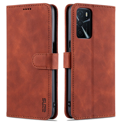 AZNS Wallet Stand Design PU Leather All-round Protection Phone Cover Case for Oppo A16/A16S/A54S