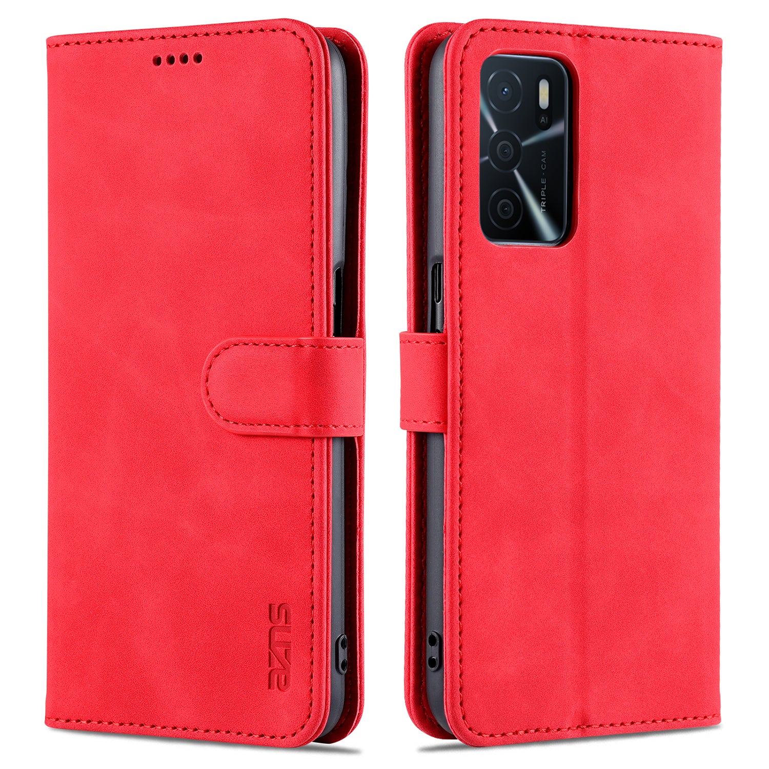 AZNS Wallet Stand Design PU Leather All-round Protection Phone Cover Case for Oppo A16/A16S/A54S