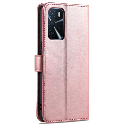 AZNS Wallet Stand Design PU Leather All-round Protection Phone Cover Case for Oppo A16/A16S/A54S