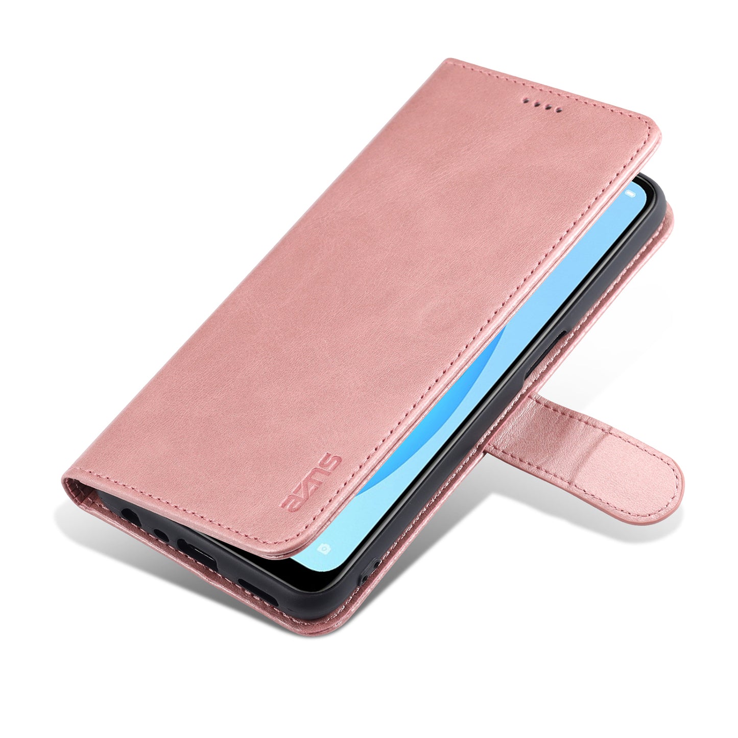 AZNS Wallet Stand Design PU Leather All-round Protection Phone Cover Case for Oppo A16/A16S/A54S