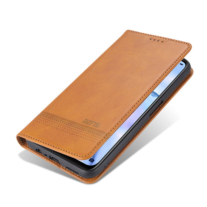 AZNS Shockproof Auto-absorbed Wallet Design PU Leather Folio Flip Phone Protective Case for OPPO A16 / A16s / A54s