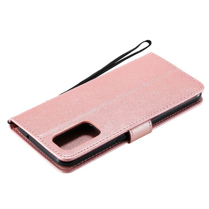 Imprinting Flower Series-3 Stand Wallet Leather Case Phone Cover with Imprinted Cat and Tree for Oppo Reno5 5G