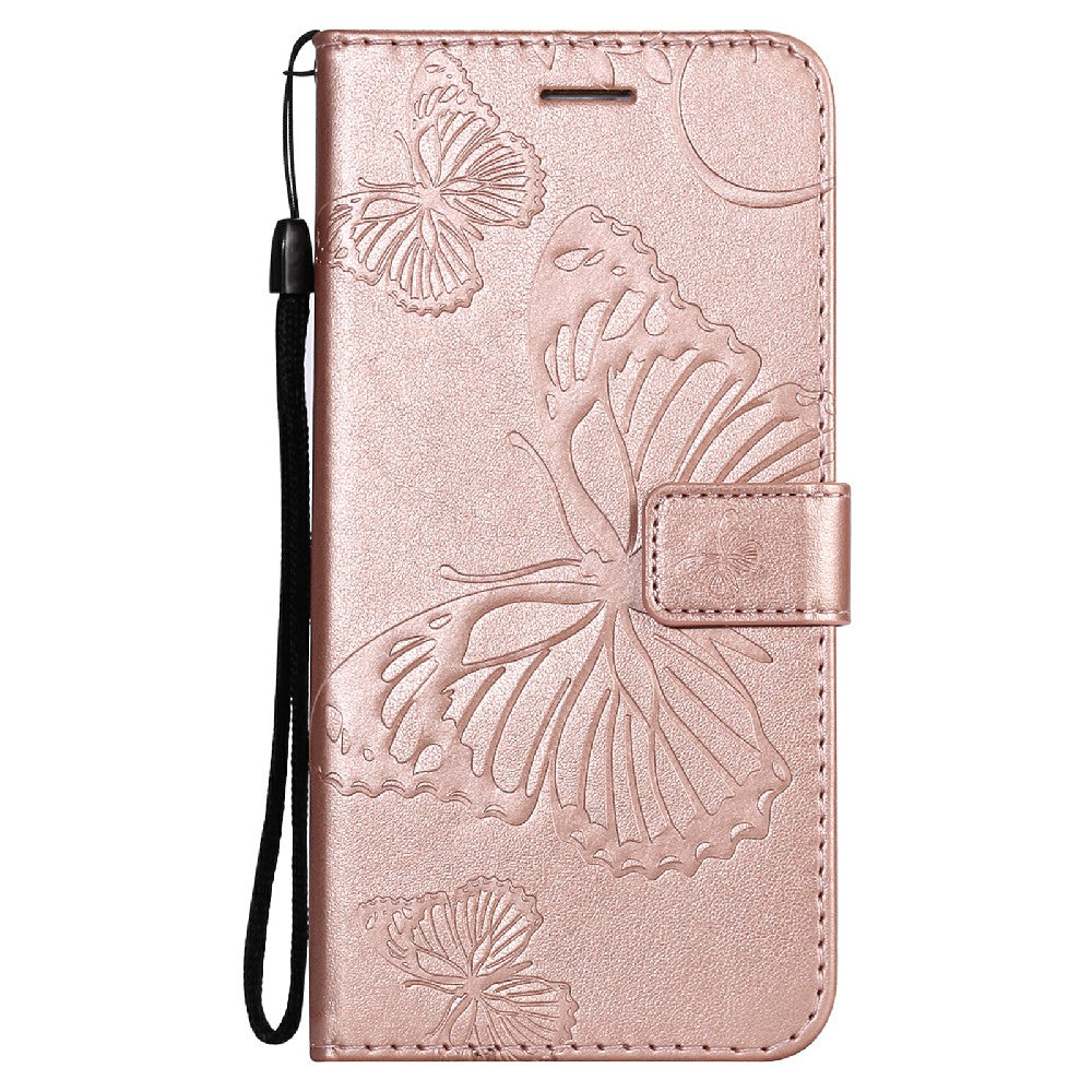 KT Imprinting Flower Series-2 Butterfly Pattern Imprinting Protective Shockproof Magnetic Clasp Wallet Leather Phone Cover Case with Stand for Oppo Reno5 4G/5G/Reno5 K/Find X3 Lite