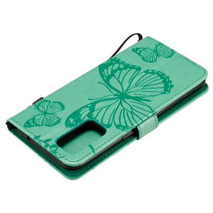 KT Imprinting Flower Series-2 Butterfly Pattern Imprinting Protective Shockproof Magnetic Clasp Wallet Leather Phone Cover Case with Stand for Oppo Reno5 4G/5G/Reno5 K/Find X3 Lite