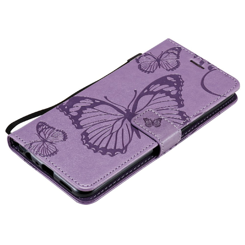 KT Imprinting Flower Series-2 Butterfly Pattern Imprinting Protective Shockproof Magnetic Clasp Wallet Leather Phone Cover Case with Stand for Oppo Reno5 4G/5G/Reno5 K/Find X3 Lite