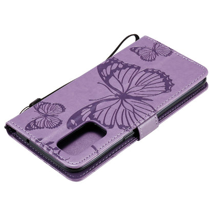 KT Imprinting Flower Series-2 Butterfly Pattern Imprinting Protective Shockproof Magnetic Clasp Wallet Leather Phone Cover Case with Stand for Oppo Reno5 4G/5G/Reno5 K/Find X3 Lite