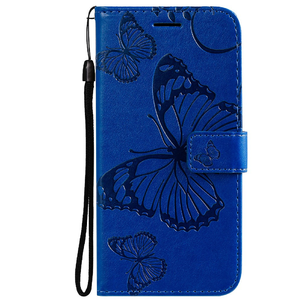 KT Imprinting Flower Series-2 Butterfly Pattern Imprinting Protective Shockproof Magnetic Clasp Wallet Leather Phone Cover Case with Stand for Oppo Reno5 4G/5G/Reno5 K/Find X3 Lite