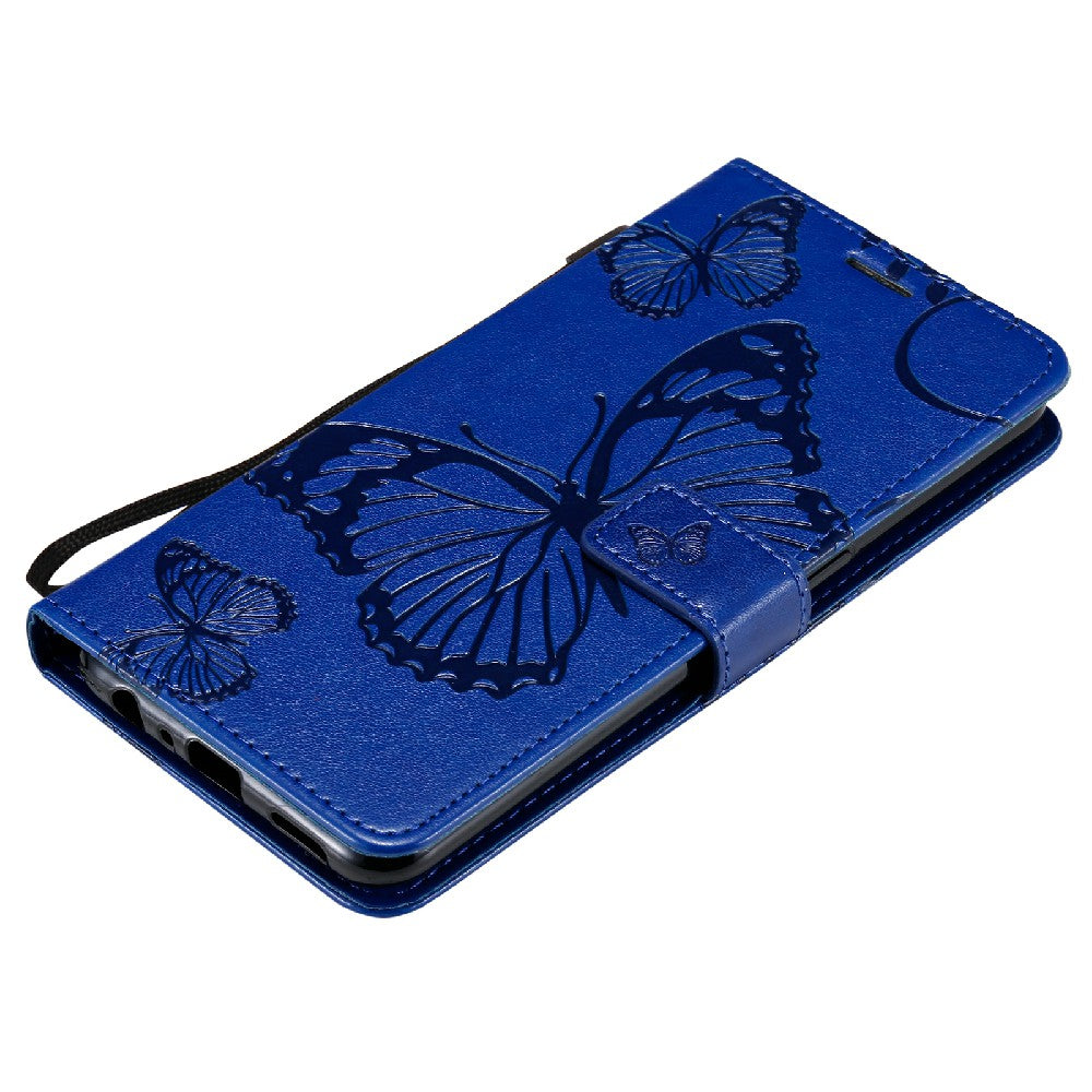 KT Imprinting Flower Series-2 Butterfly Pattern Imprinting Protective Shockproof Magnetic Clasp Wallet Leather Phone Cover Case with Stand for Oppo Reno5 4G/5G/Reno5 K/Find X3 Lite