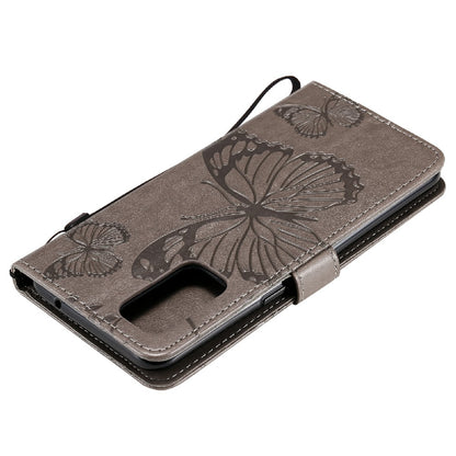 KT Imprinting Flower Series-2 Butterfly Pattern Imprinting Protective Shockproof Magnetic Clasp Wallet Leather Phone Cover Case with Stand for Oppo Reno5 4G/5G/Reno5 K/Find X3 Lite