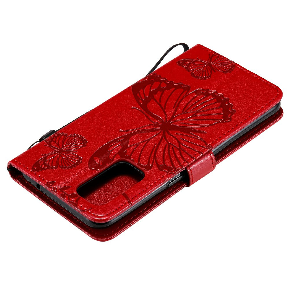 KT Imprinting Flower Series-2 Butterfly Pattern Imprinting Protective Shockproof Magnetic Clasp Wallet Leather Phone Cover Case with Stand for Oppo Reno5 4G/5G/Reno5 K/Find X3 Lite