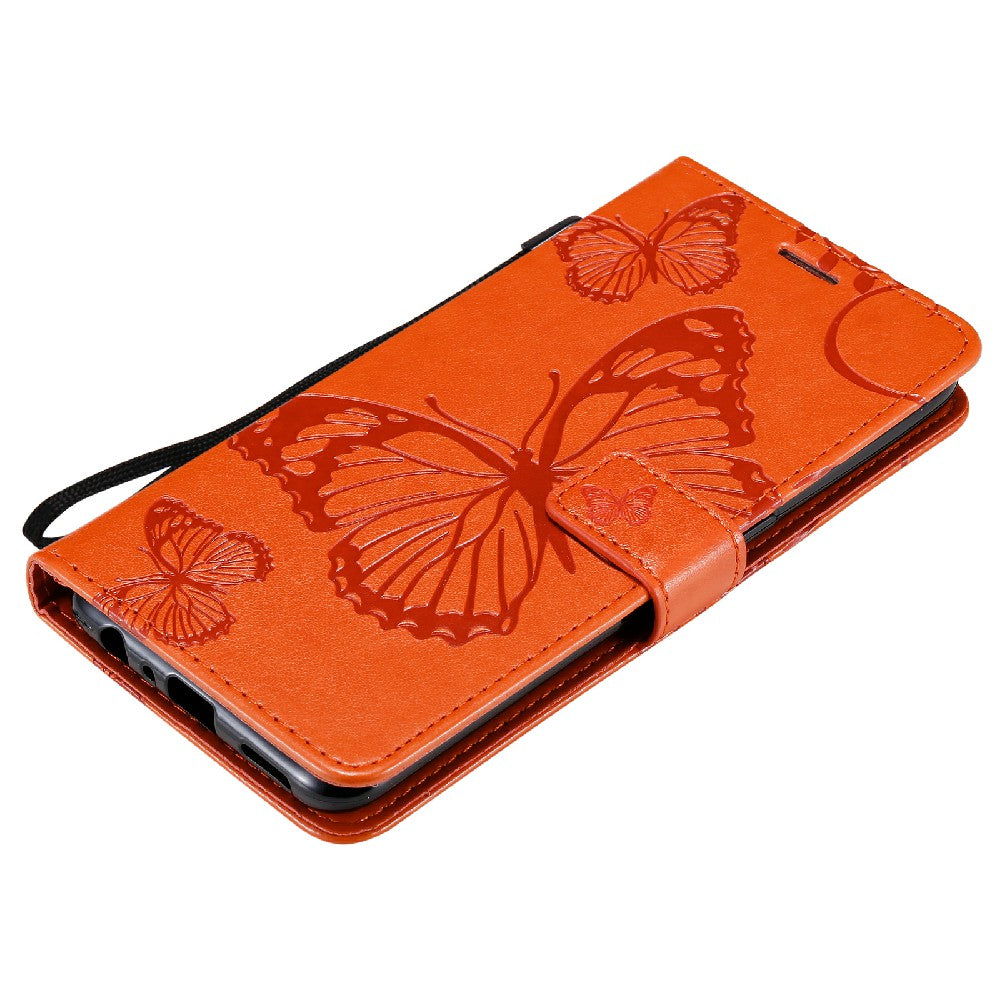 KT Imprinting Flower Series-2 Butterfly Pattern Imprinting Protective Shockproof Magnetic Clasp Wallet Leather Phone Cover Case with Stand for Oppo Reno5 4G/5G/Reno5 K/Find X3 Lite