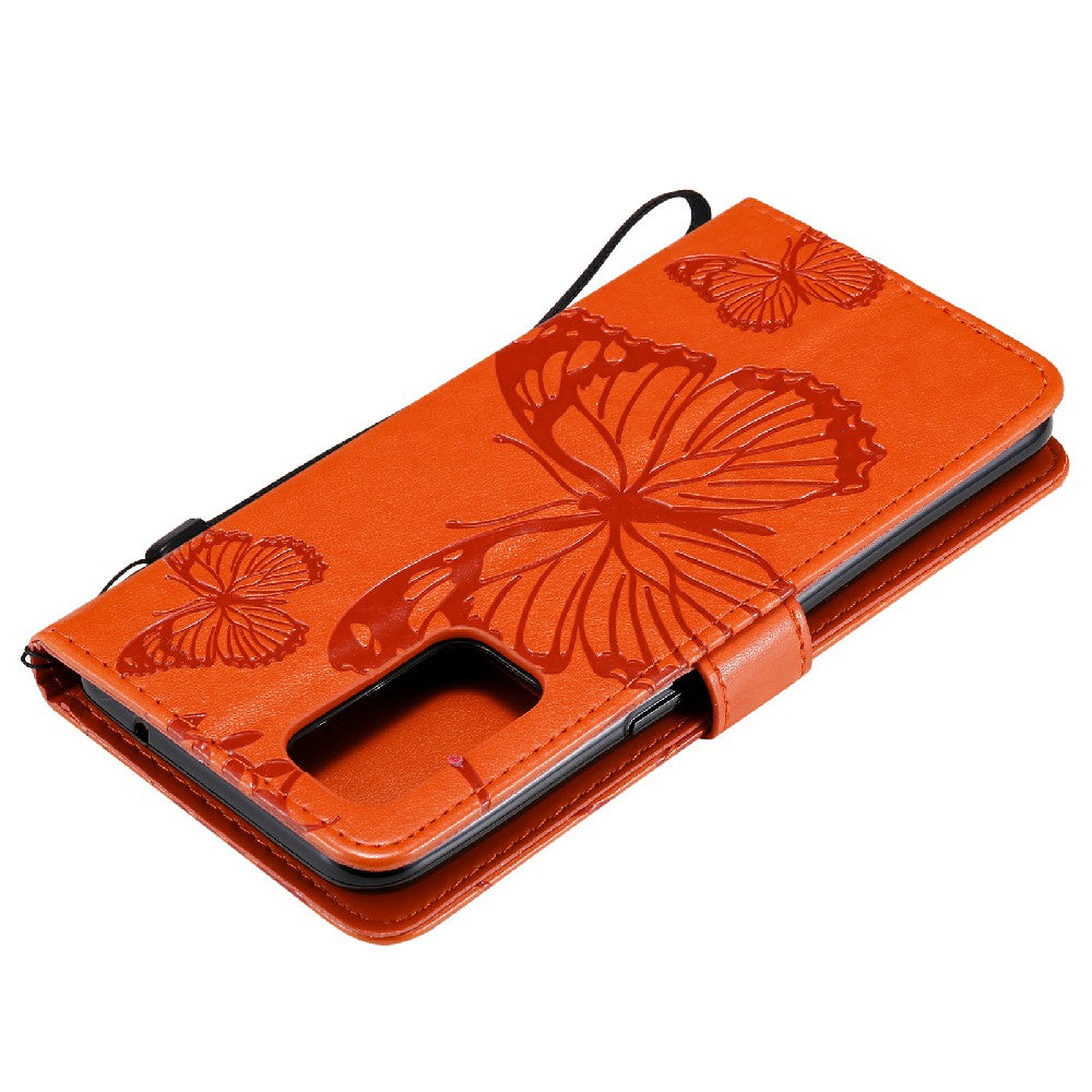 KT Imprinting Flower Series-2 Butterfly Pattern Imprinting Protective Shockproof Magnetic Clasp Wallet Leather Phone Cover Case with Stand for Oppo Reno5 4G/5G/Reno5 K/Find X3 Lite