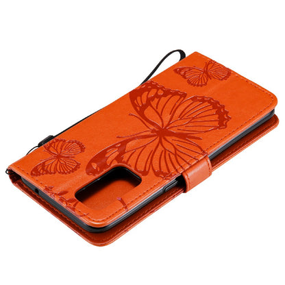 KT Imprinting Flower Series-2 Butterfly Pattern Imprinting Protective Shockproof Magnetic Clasp Wallet Leather Phone Cover Case with Stand for Oppo Reno5 4G/5G/Reno5 K/Find X3 Lite