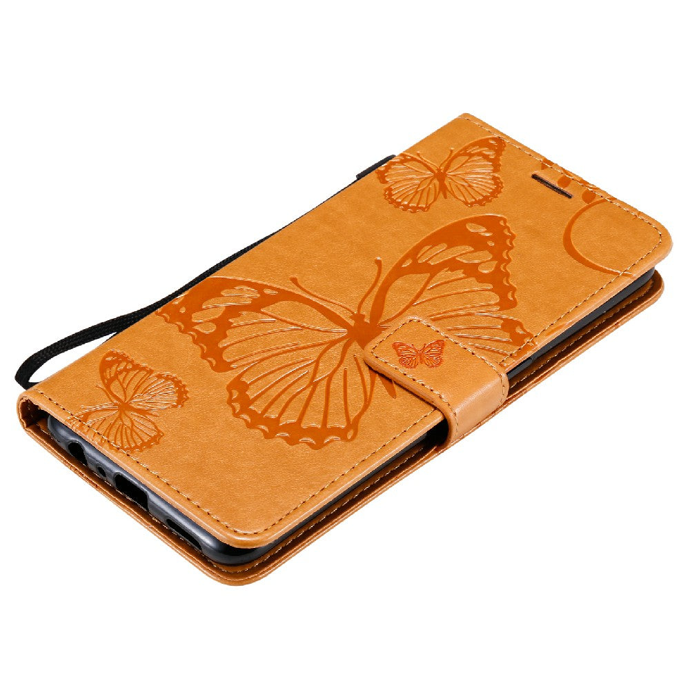 KT Imprinting Flower Series-2 Butterfly Pattern Imprinting Protective Shockproof Magnetic Clasp Wallet Leather Phone Cover Case with Stand for Oppo Reno5 4G/5G/Reno5 K/Find X3 Lite