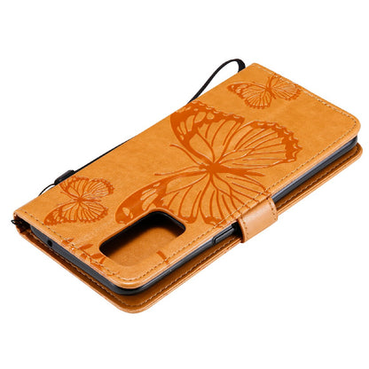 KT Imprinting Flower Series-2 Butterfly Pattern Imprinting Protective Shockproof Magnetic Clasp Wallet Leather Phone Cover Case with Stand for Oppo Reno5 4G/5G/Reno5 K/Find X3 Lite