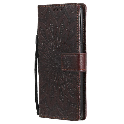 KT Imprinting Flower Series-1 Sunflower Imprint Stylish Pattern Magnetic Clasp Wallet Stand PU Leather Phone Cover Shell for Oppo Reno5 4G/5G/Reno5 K/Find X3 Lite