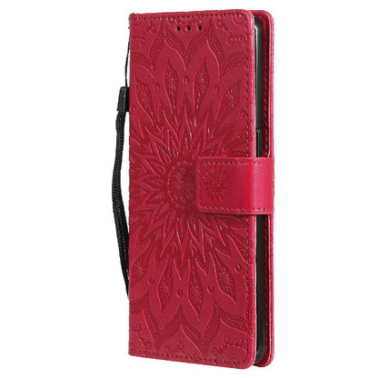 KT Imprinting Flower Series-1 Sunflower Imprint Stylish Pattern Magnetic Clasp Wallet Stand PU Leather Phone Cover Shell for Oppo Reno5 4G/5G/Reno5 K/Find X3 Lite