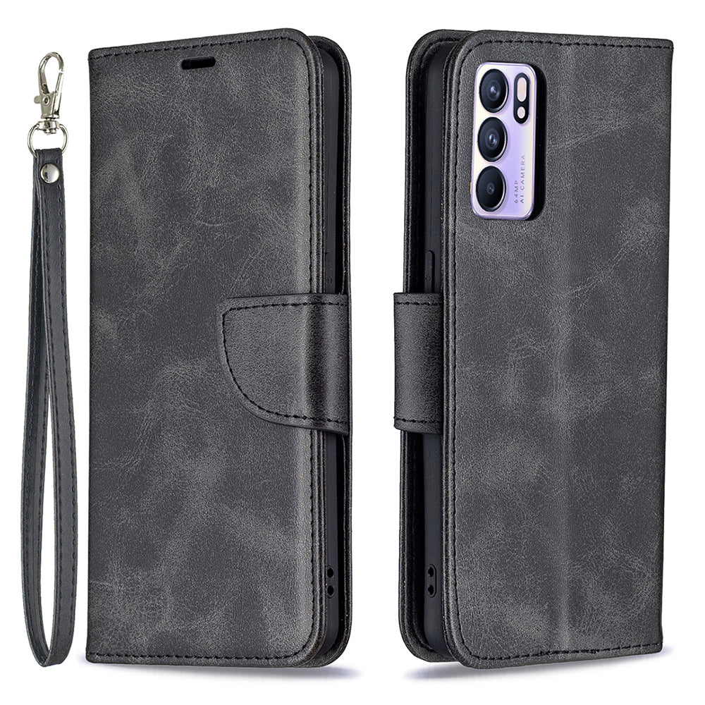 360° Full Coverage Anti-Scratch Stylish PU Leather Smartphone Wallet Stand Case for Oppo Reno6 5G