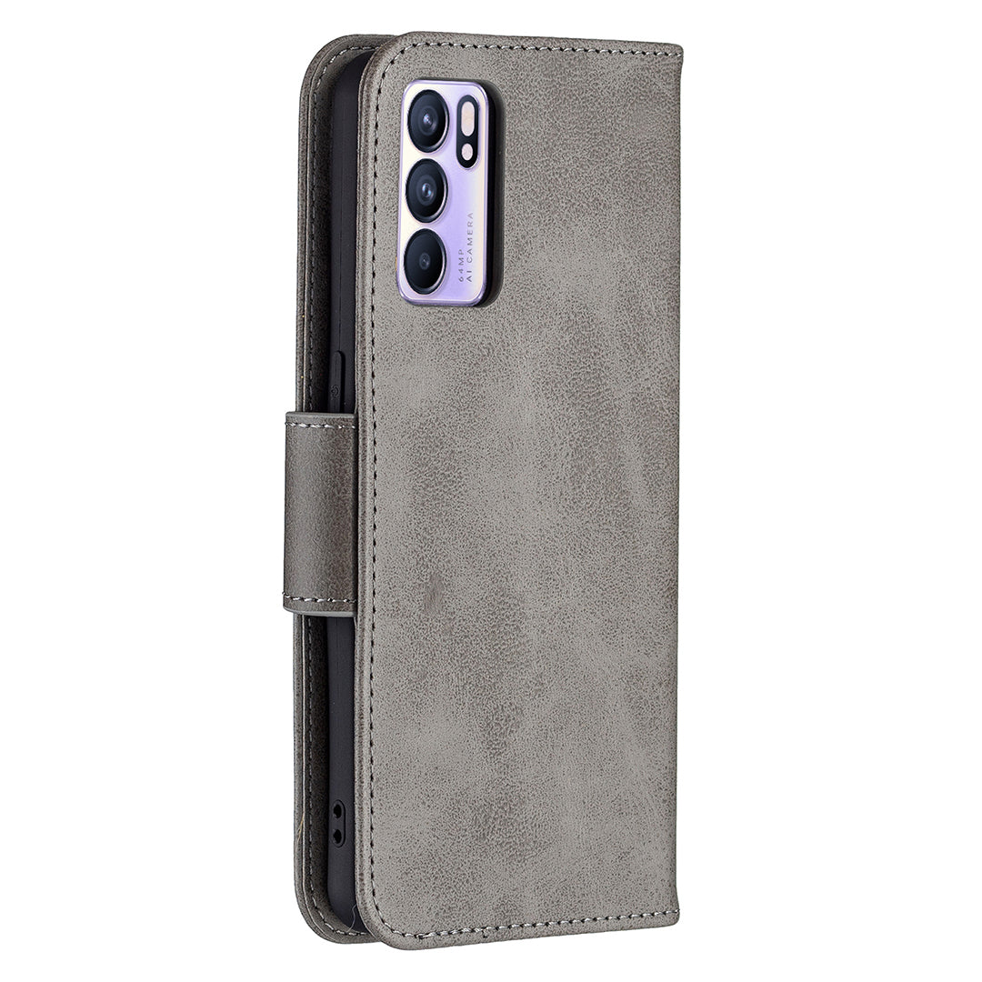 360Â° Full Coverage Anti-Scratch Stylish PU Leather Smartphone Wallet Stand Case for Oppo Reno6 5G