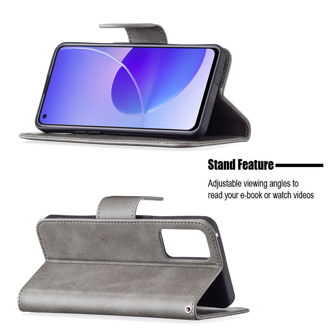 360Â° Full Coverage Anti-Scratch Stylish PU Leather Smartphone Wallet Stand Case for Oppo Reno6 5G