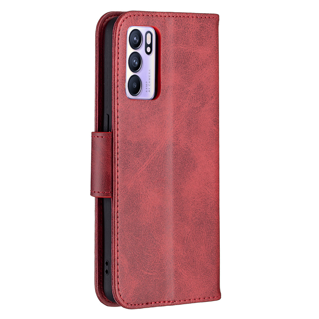 360Â° Full Coverage Anti-Scratch Stylish PU Leather Smartphone Wallet Stand Case for Oppo Reno6 5G