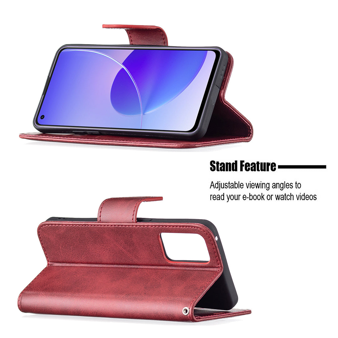 360Â° Full Coverage Anti-Scratch Stylish PU Leather Smartphone Wallet Stand Case for Oppo Reno6 5G