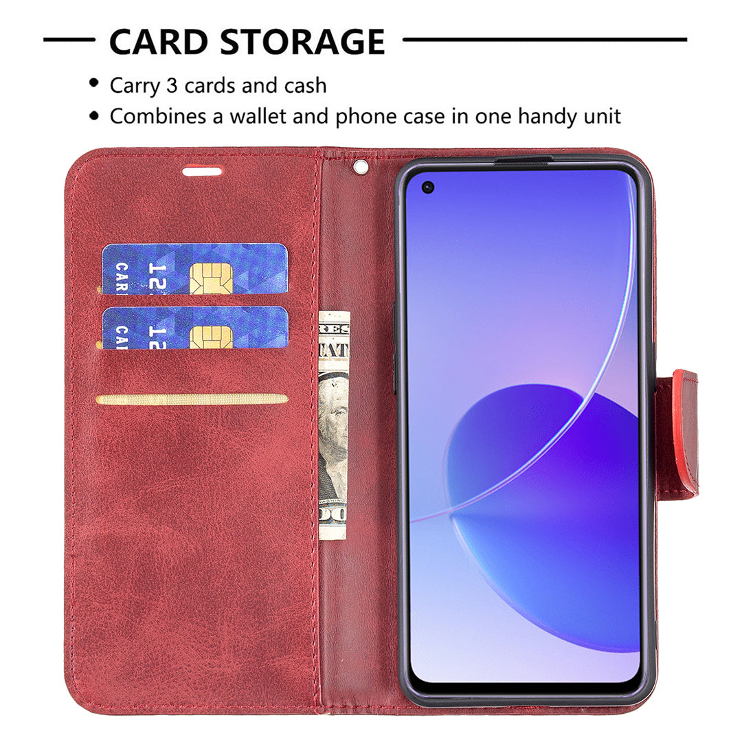 360Â° Full Coverage Anti-Scratch Stylish PU Leather Smartphone Wallet Stand Case for Oppo Reno6 5G