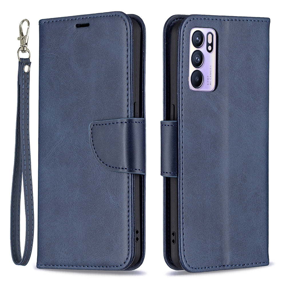 360° Full Coverage Anti-Scratch Stylish PU Leather Smartphone Wallet Stand Case for Oppo Reno6 5G