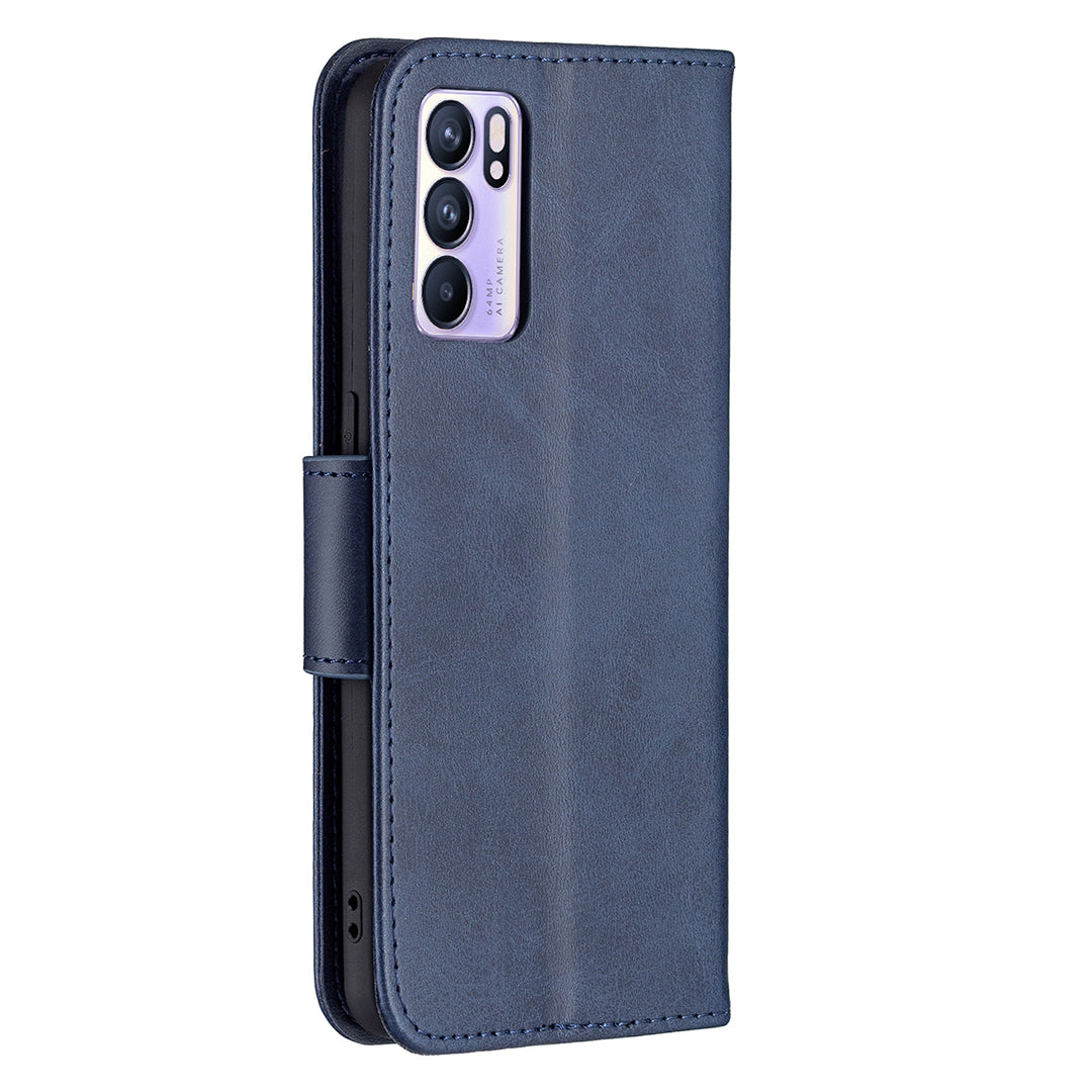 360Â° Full Coverage Anti-Scratch Stylish PU Leather Smartphone Wallet Stand Case for Oppo Reno6 5G