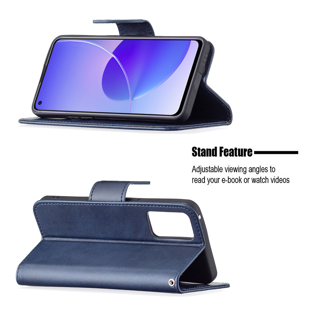 360Â° Full Coverage Anti-Scratch Stylish PU Leather Smartphone Wallet Stand Case for Oppo Reno6 5G