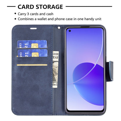 360Â° Full Coverage Anti-Scratch Stylish PU Leather Smartphone Wallet Stand Case for Oppo Reno6 5G