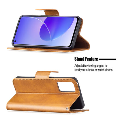 360Â° Full Coverage Anti-Scratch Stylish PU Leather Smartphone Wallet Stand Case for Oppo Reno6 5G