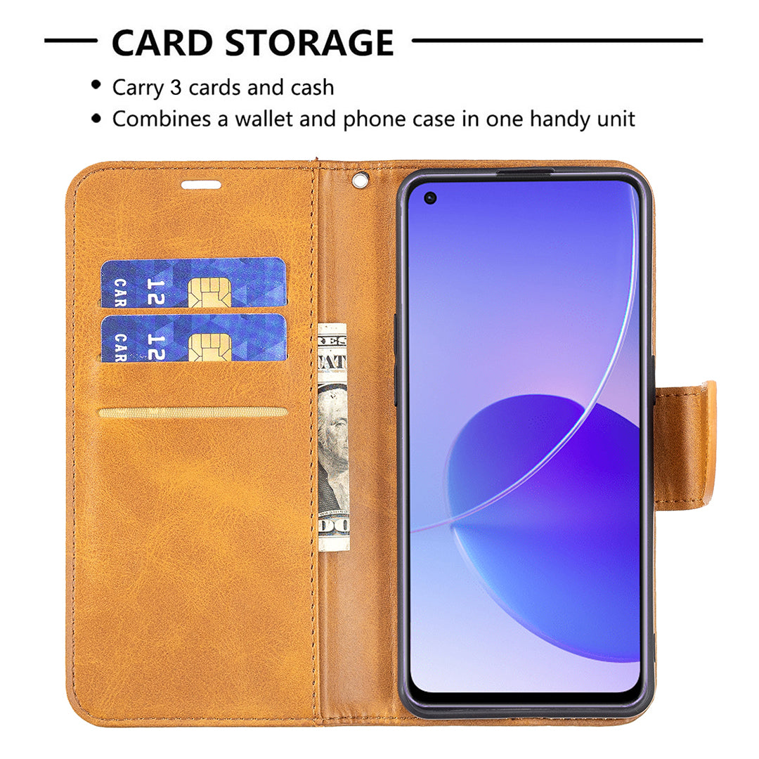 360Â° Full Coverage Anti-Scratch Stylish PU Leather Smartphone Wallet Stand Case for Oppo Reno6 5G