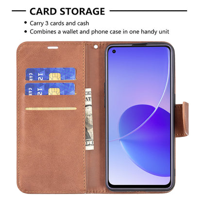 360Â° Full Coverage Anti-Scratch Stylish PU Leather Smartphone Wallet Stand Case for Oppo Reno6 5G